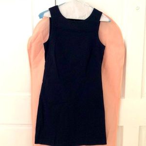 THEORY Navy Canvas Sheath Dress Size 0